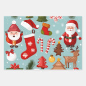 Weihnachtsschmuck, Candy Cane Red Green Geschenk Geschenkpapier Set (Vorderseite)