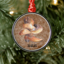 Weihnachtsschmuck Cowboy's Boot & Hut mit Farbe