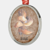 Weihnachtsschmuck Cowboy's Boot & Hut mit Farbe (Links)