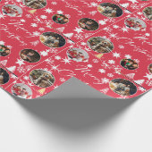 Weihnachtsschmuck Custom Foto Xmas Star Geschenkpapier (Ecke)