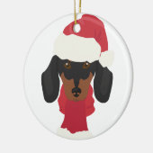 Weihnachtsschmuck der Dackel. Schneeflocke Dekorat (Links)