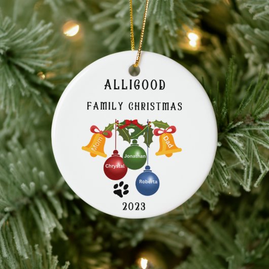 Weihnachtsschmuck der Familie 2023, personalisiert (Baum)