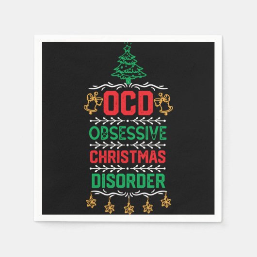 Weihnachtsschmuck-Design - Ocd Obsessive Christma Serviette (Vorderseite)