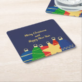 Weihnachtsschmuck Dunkelblau Rechteckiger Pappuntersetzer (angewinkelt)