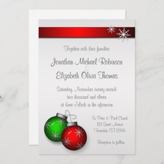 Weihnachtsschmuck Einladungen für Hochzeiten (Vorne/Hinten)