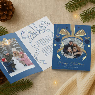 Weihnachtsschmuck Einzigartiges Band zwei Fotos Karte