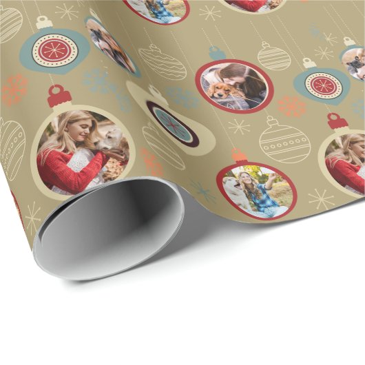 Weihnachtsschmuck Elegante Gold Custom Face Geschenkpapier (Rolleneckpunkt)