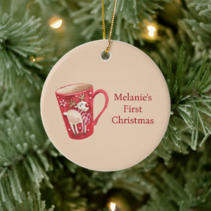 Weihnachtsschmuck, Erste Weihnacht, Baby First Keramik Ornament