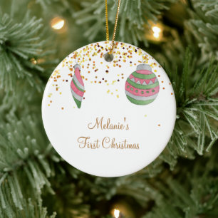 Weihnachtsschmuck, Erste Weihnacht, Baby First Keramik Ornament