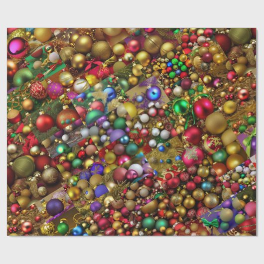 Weihnachtsschmuck Extravaganza Wrapping Paper Geschenkpapier (Flach)