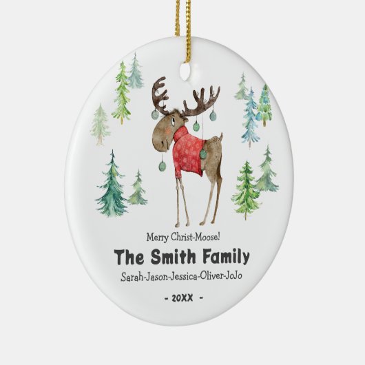 Weihnachtsschmuck-Familie Christi-Elch Keramik Ornament (Rechts)