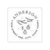 Weihnachtsschmuck Familienname Rundadresse Gummistempel (Prägung)