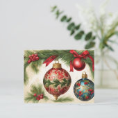 Weihnachtsschmuck Feiertagspostkarte (Stehend Vorderseite)