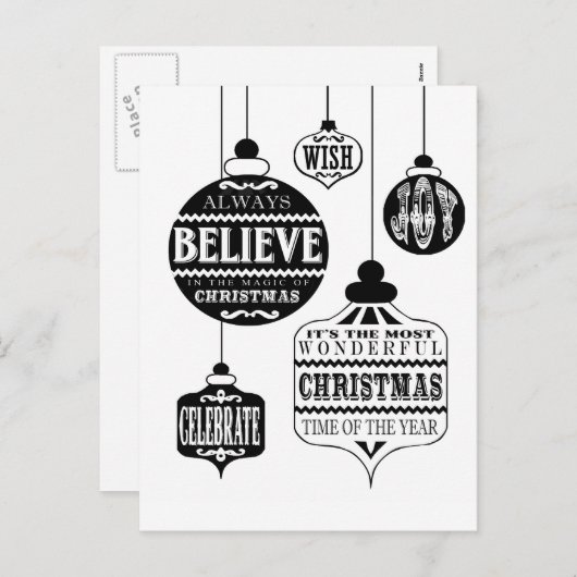 Weihnachtsschmuck Feiertagspostkarte (Vorne/Hinten)