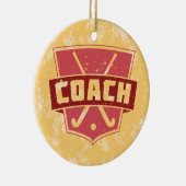 Weihnachtsschmuck, Feldhockeytrainer Keramik Ornament (Rechts)