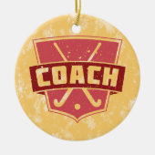 Weihnachtsschmuck, Feldhockeytrainer Keramik Ornament (Vorne)