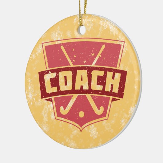 Weihnachtsschmuck, Feldhockeytrainer Keramik Ornament (Links)