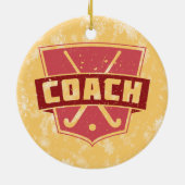 Weihnachtsschmuck, Feldhockeytrainer Keramik Ornament (Hinten)