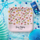 Weihnachtsschmuck Festliche Grüne Rosa Pappteller (Party)