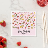 Weihnachtsschmuck Festliche Grüne Rosa Serviette (Beispiel)