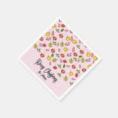 Weihnachtsschmuck Festliche Grüne Rosa Serviette (Ecke)