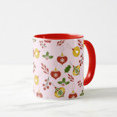 Weihnachtsschmuck Festliche Grüne Rosa Tasse (VorderseiteRechts)
