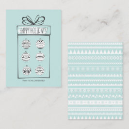 Weihnachtsschmuck Festtage Mini-Karte Mitteilungskarte