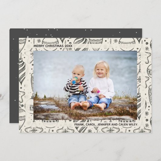 Weihnachtsschmuck Foto Feiertagskarte (Vorne/Hinten)