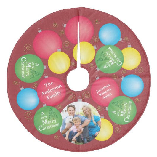 Weihnachtsschmuck Foto Fleece Weihnachtsbaumdecke (Vorderseite)