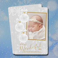 Weihnachtsschmuck Foto Geburtstagskündigung von Ba