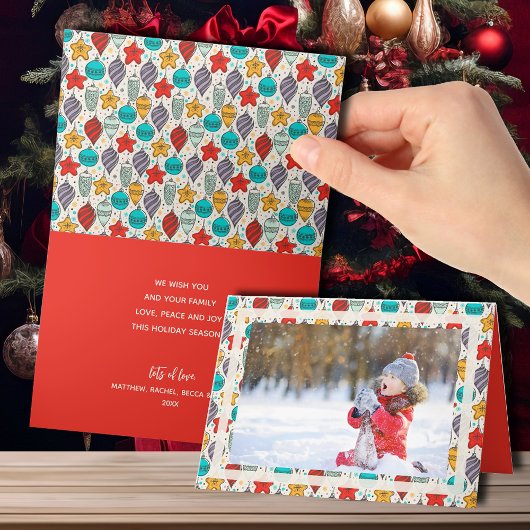 Weihnachtsschmuck Foto geklappt Feiertagskarte