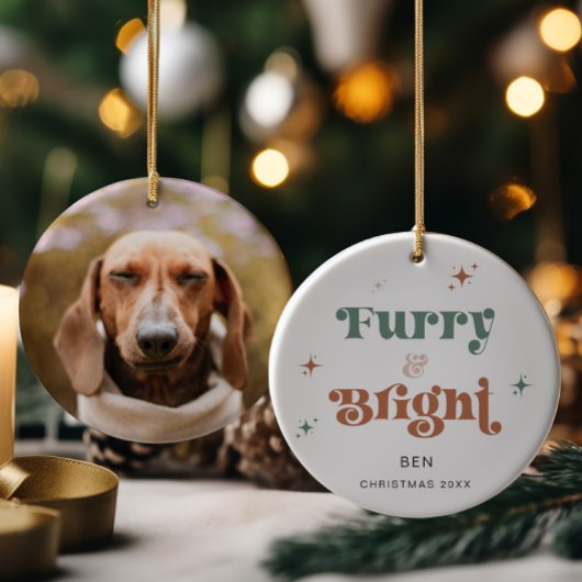 Weihnachtsschmuck Foto Hunde Furry & Bright Ornament
