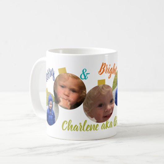Weihnachtsschmuck-Foto Kaffeetasse (Vorderseite Links)
