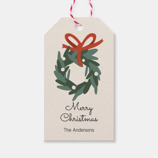 Weihnachtsschmuck Frohe Weihnachtsfeiertage Geschenkanhänger (Vorderseite)