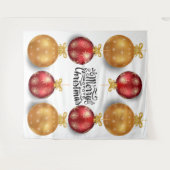 Weihnachtsschmuck frohe Weihnachtsgold Wandteppich (Vorderseite (Horizontal))