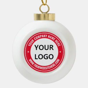 Weihnachtsschmuck für Ihr Firmenlogo Keramik Kugel-Ornament