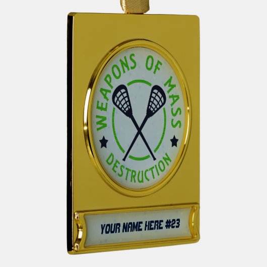 Weihnachtsschmuck für Lacrosse-Waffen Banner-Ornament Gold (Rechts)