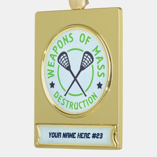 Weihnachtsschmuck für Lacrosse-Waffen Banner-Ornament Gold (Links)
