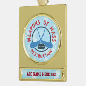 Weihnachtsschmuck für personalisierte Hockey-Waffe Banner-Ornament Gold (Links)