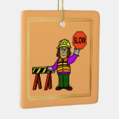 Weihnachtsschmuck für weibliche Straßenarbeiter (Rechts)