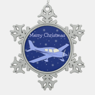 Weihnachtsschmuck für Zinnhütten - Flugzeug Schneeflocken Zinn-Ornament