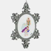 Weihnachtsschmuck : Geburt Christi Schneeflocken Zinn-Ornament (Links)