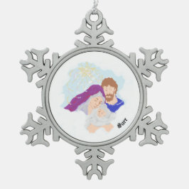 Weihnachtsschmuck : Geburt von Herrn Jesus Christu Schneeflocken Zinn-Ornament