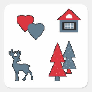 Weihnachtsschmuck , Geschenk , Dekoration , Grün Quadratischer Aufkleber