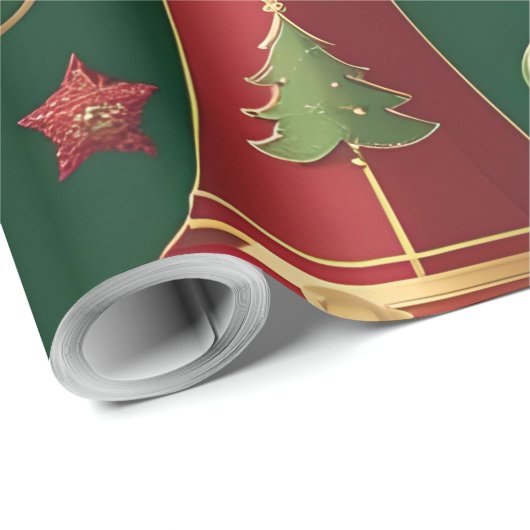 Weihnachtsschmuck Geschenkpapier (Rolleneckpunkt)