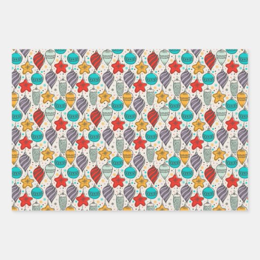 Weihnachtsschmuck Geschenkpapier Set (Vorderseite)