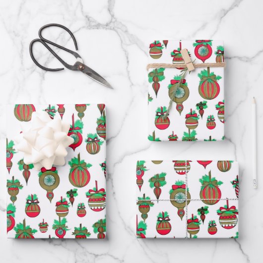 Weihnachtsschmuck Geschenkpapier Set (Vorderseite)