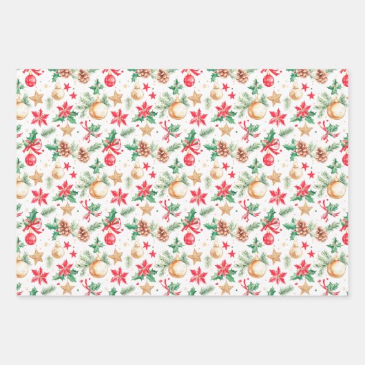 Weihnachtsschmuck Geschenkpapier Set (Vorderseite)