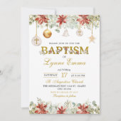 Weihnachtsschmuck Gold Wassertaufe Einladung (Vorderseite)