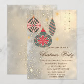 Weihnachtsschmuck Gold Weihnachtsfest Party Einladung (Vorne/Hinten)